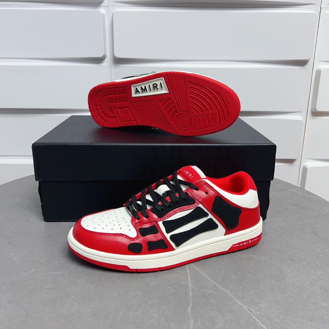 AMR Skel Top Low Red and Black Sneakers-132 - tntwear1