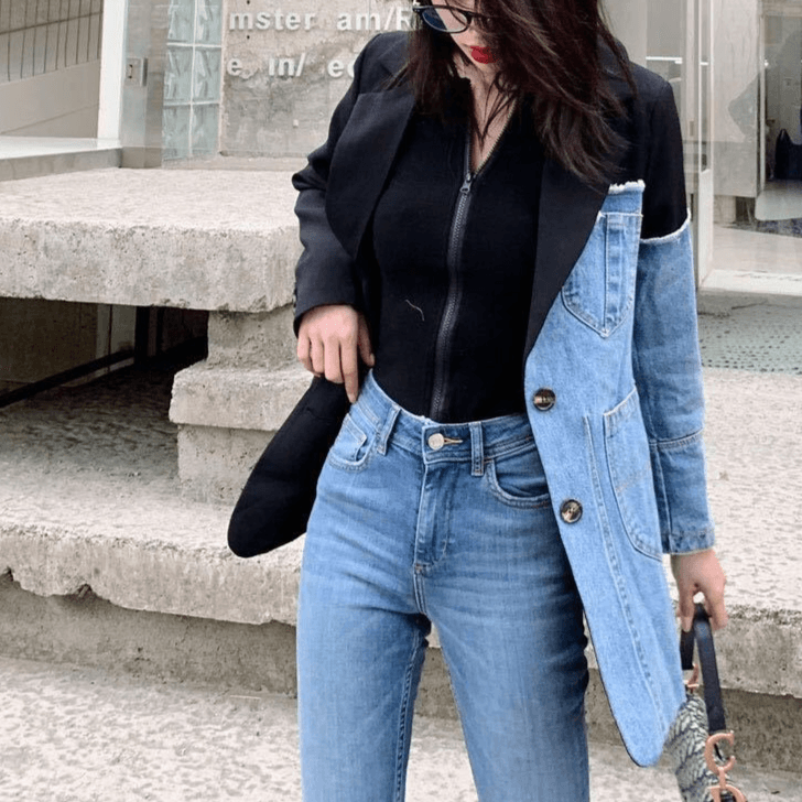 Duo Denim Blazer Jacket - tntwear1