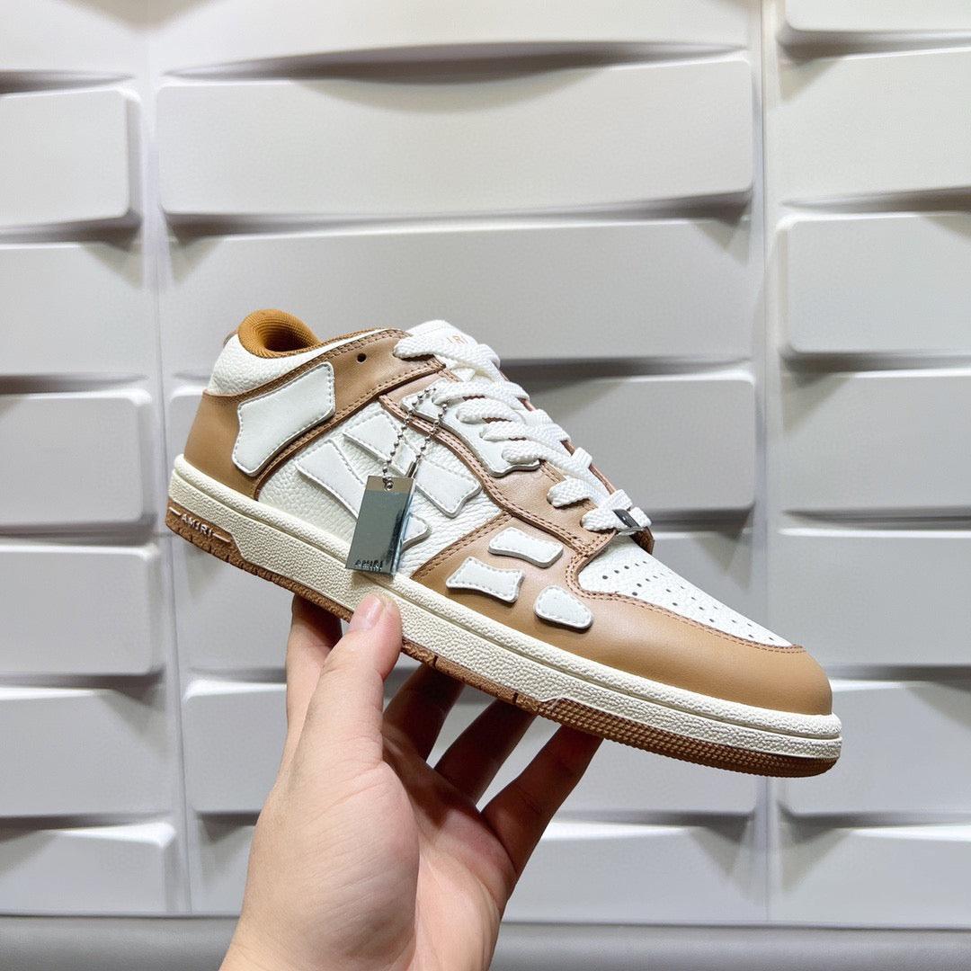 AMR Skel Top Low Brown and White Sneakers-157 - tntwear1