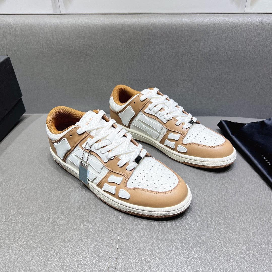 AMR Skel Top Low Brown and White Sneakers-157 - tntwear1