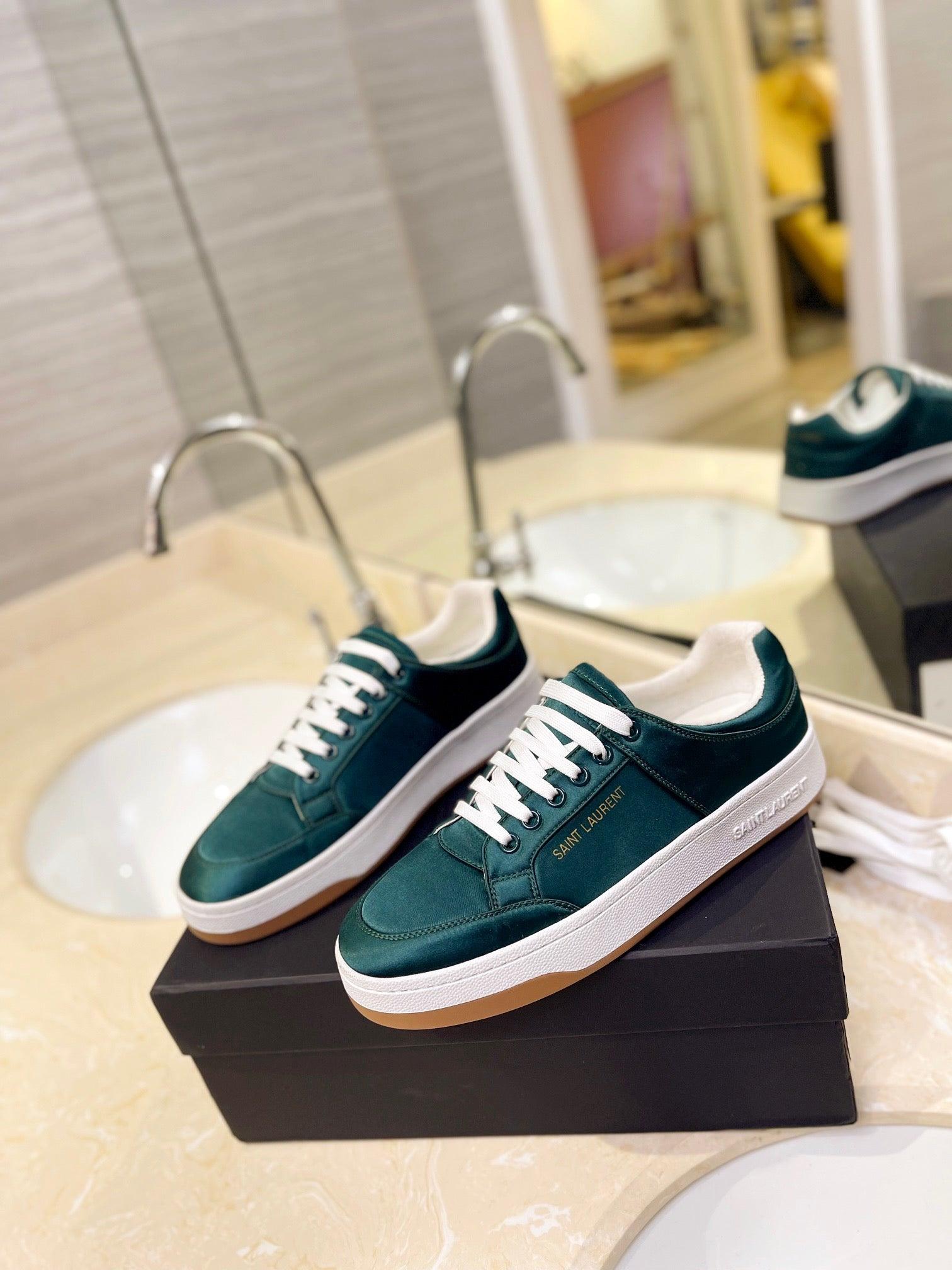 VSL Green Leather Sneakers-173 - tntwear1