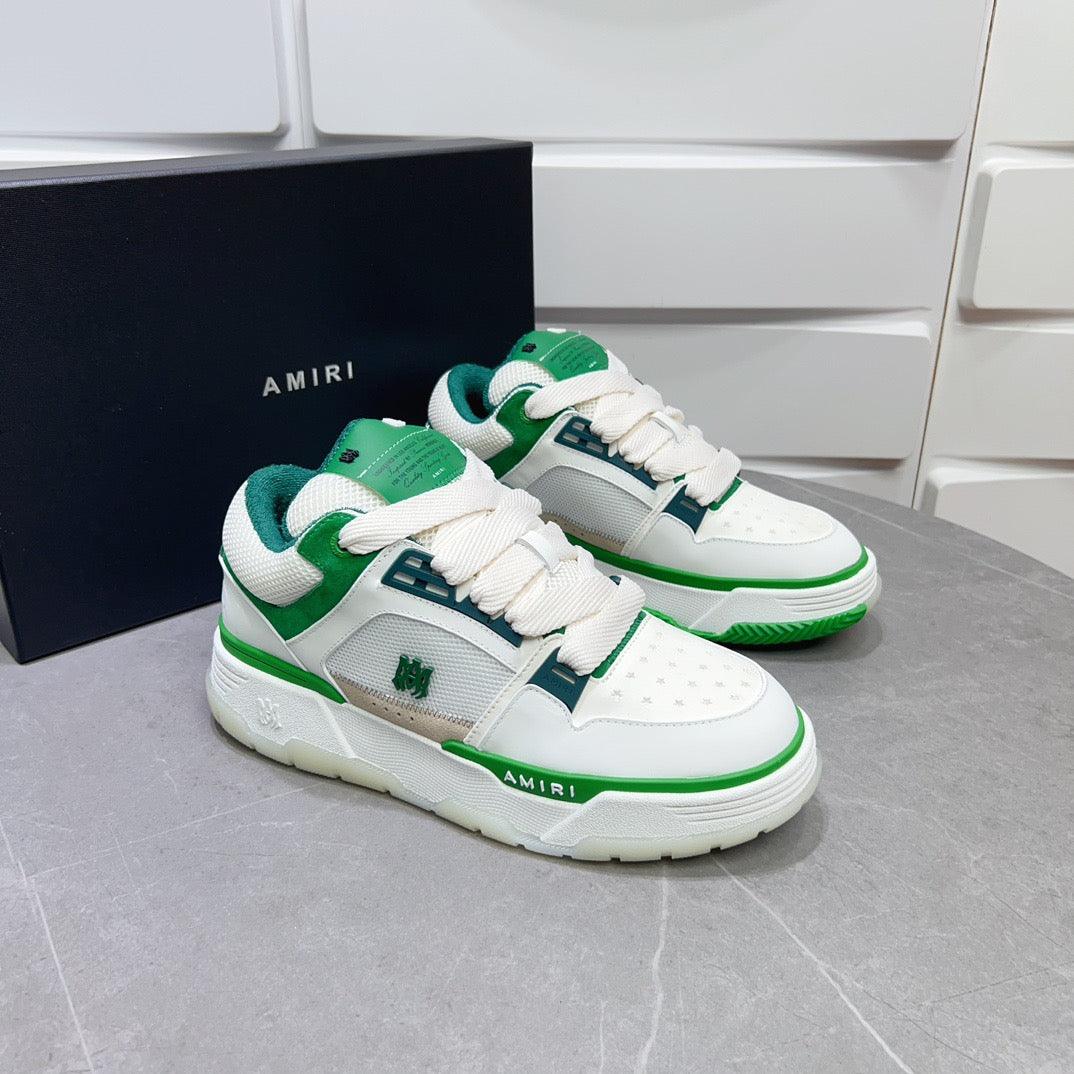 AMR MA-1 White and Green Sneakers-128 - tntwear1