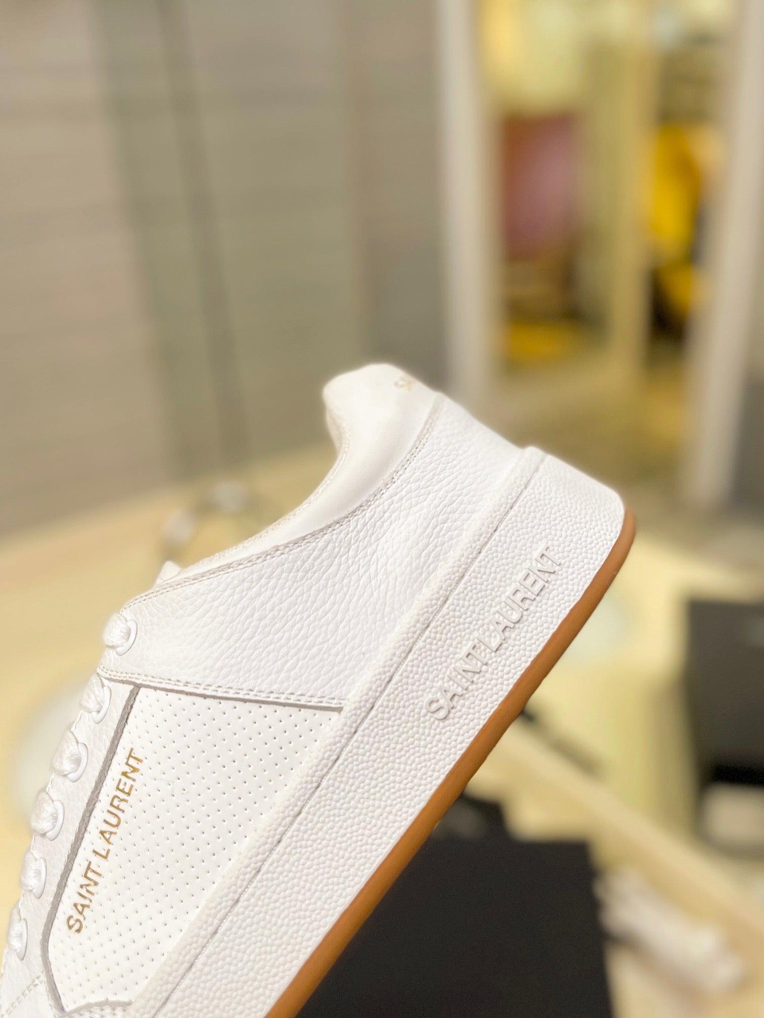 VSL White Leather Sneakers-170 - tntwear1