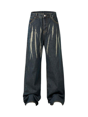 Tntwear High Street Hip Hop Hand-painted Spray-painted Jeans - tntwear1