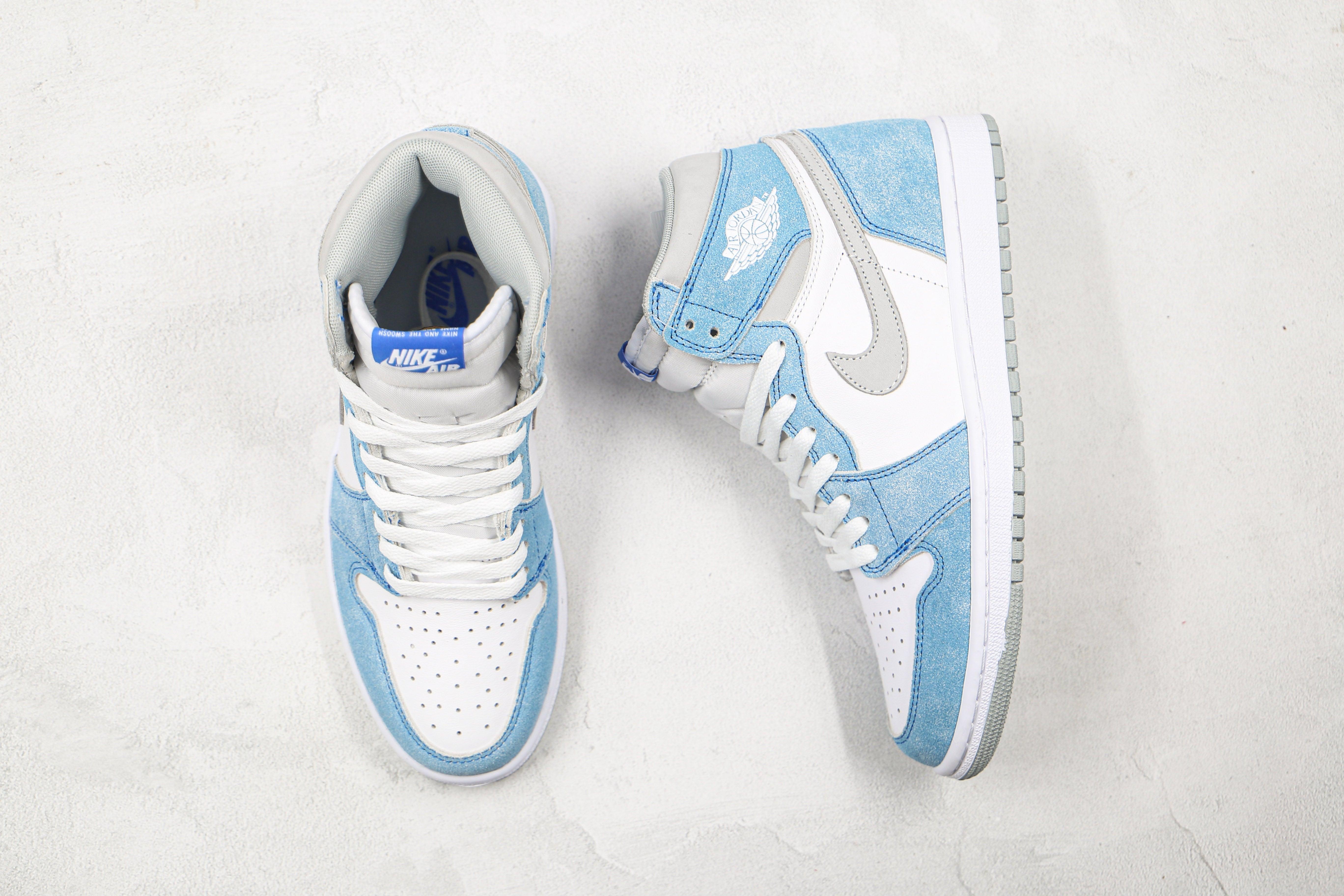 Custom Blue White Jordan 1 High Q ( Customs And Box ), Jordan 1 Sneakers Active - tntwear1