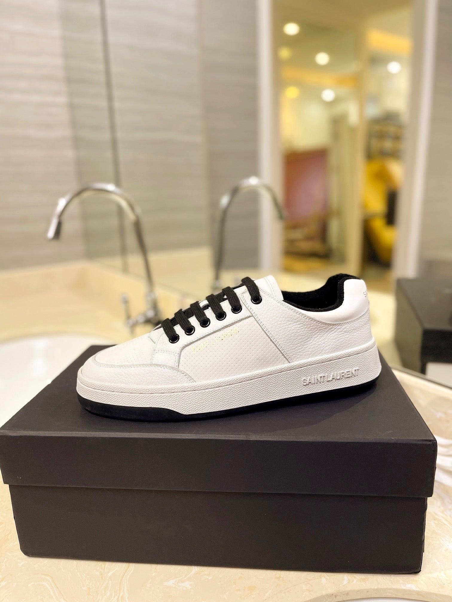 VSL Black and White Leather Sneakers-165 - tntwear1