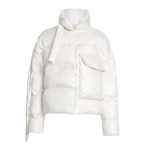 Short White Duck Down Jacket New Women's Asymmetric Short Coat - tntwear1