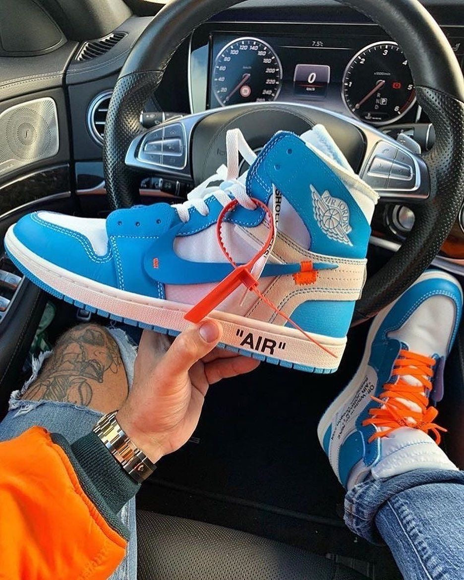 Custom Air Jordan 1 OFF-White Blue Sneakers