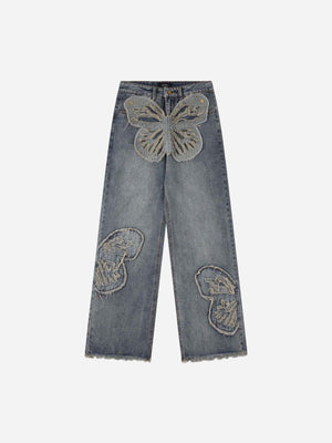 1984 Appliqued Butterfly Embroidered Jeans - tntwear1