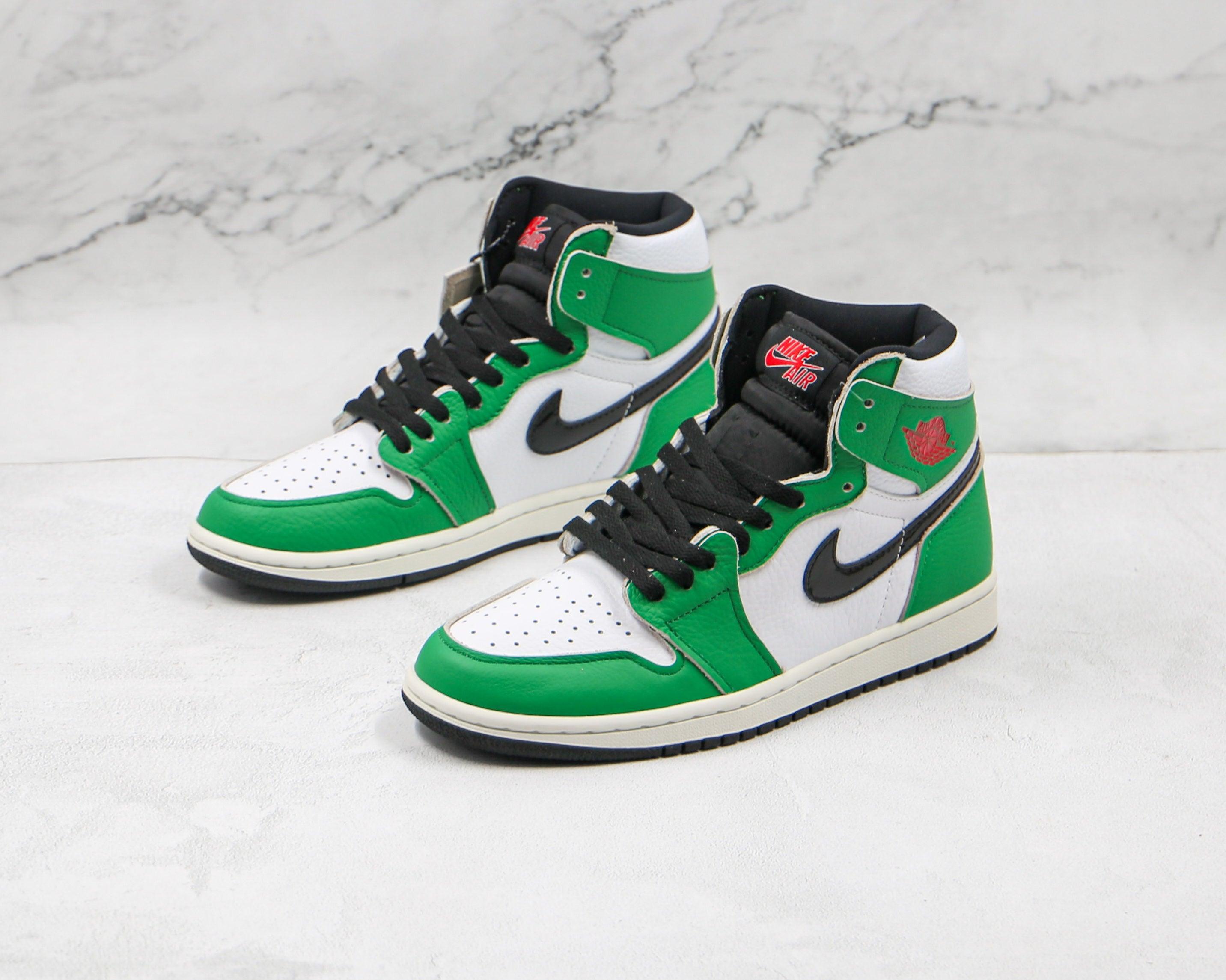 Custom GREEN Jordan 1 High Q ( Customs And Box ), Jordan 1 Sneakers Active - tntwear1