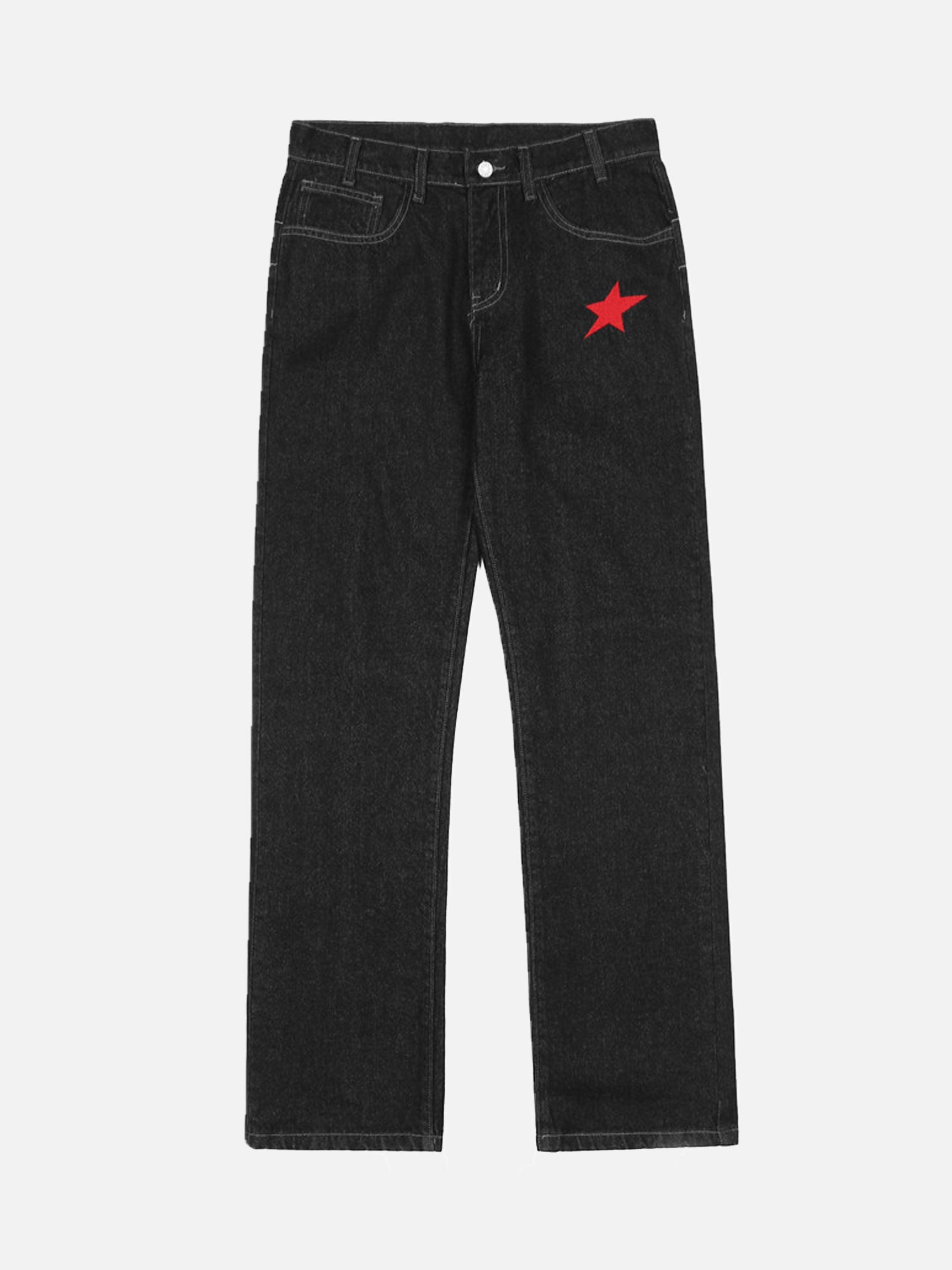 1984 American Letters Embroidered Straight Jeans -1571 - tntwear1