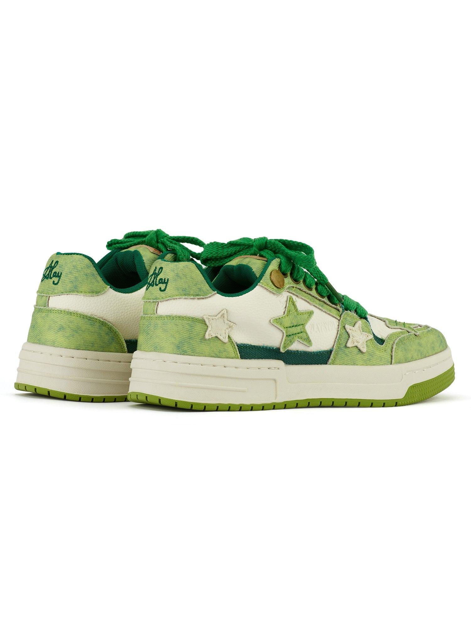 Avocado Green Star Chunky Sneakers - tntwear1