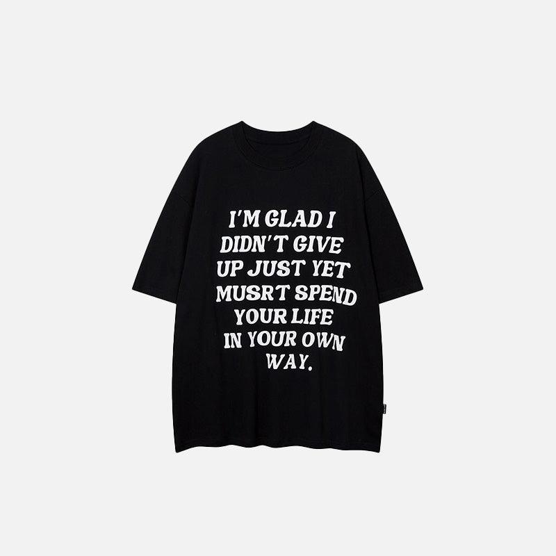 Motivation Letter Print T-shirt - tntwear1