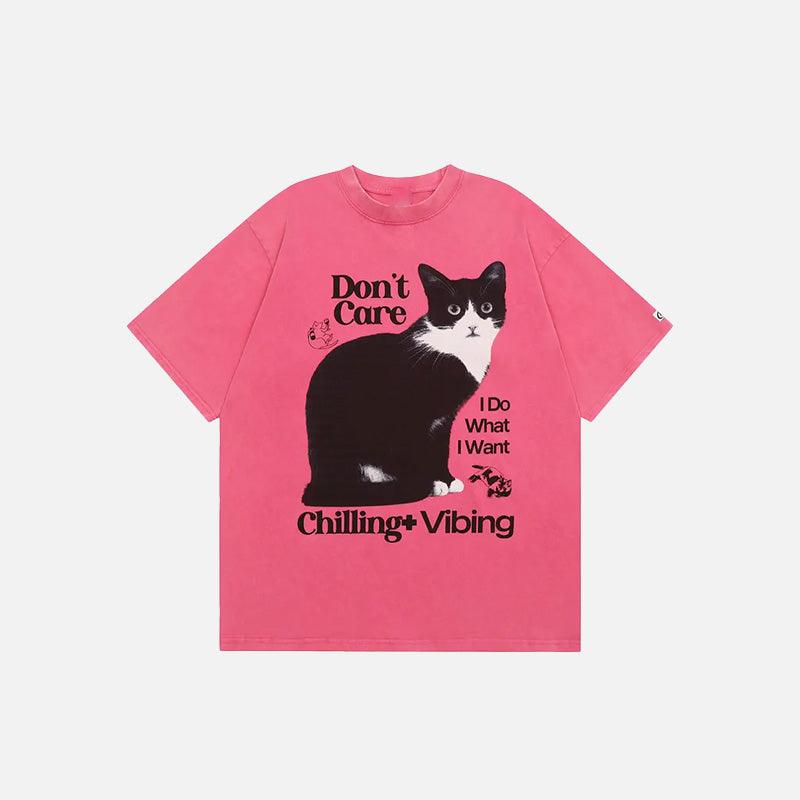 Chilling Cat Graphic T-shirt - tntwear1