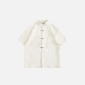 Classic Mandarin Embroidered Shirt - tntwear1