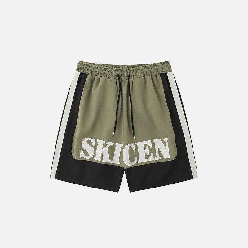 Contrast Color Drawstring Sports Shorts - tntwear1