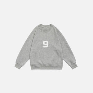 Number 9 Embroidered Sweatshirt - tntwear1