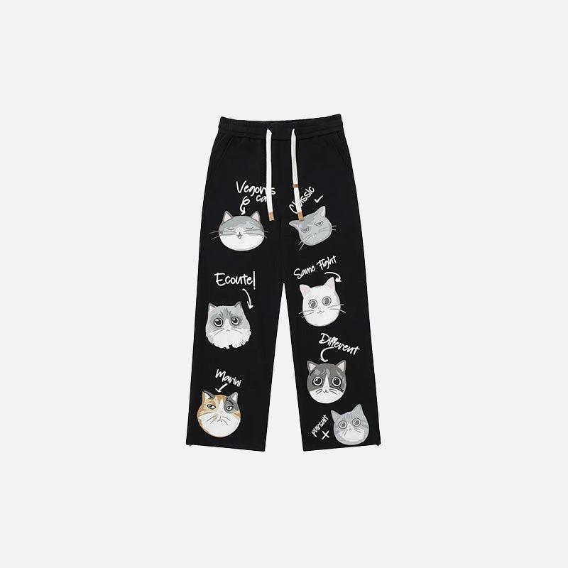 Y2k Baggy Cat Printed Pants - tntwear1