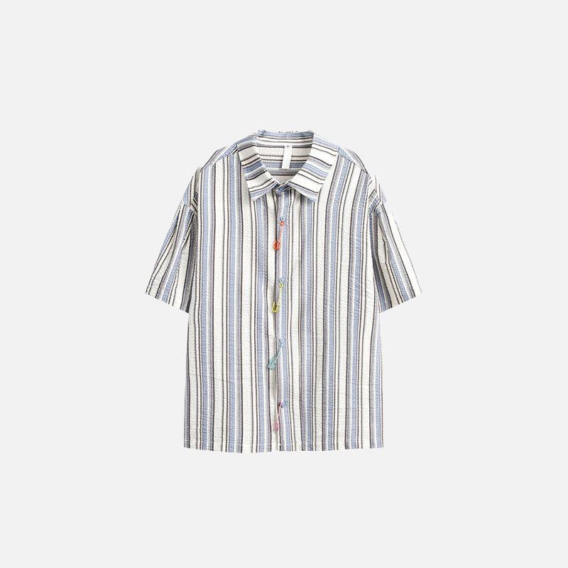 Striped Short-Sleeve Women's Shirt - tntwear1