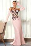 Babis Embroidered Corset Mermaid Evening Dress With Gloves