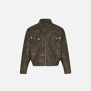 Y2k Loose Stitching Leather Jacket - tntwear1