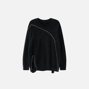 Ripped White Stitches Sweater - tntwear1