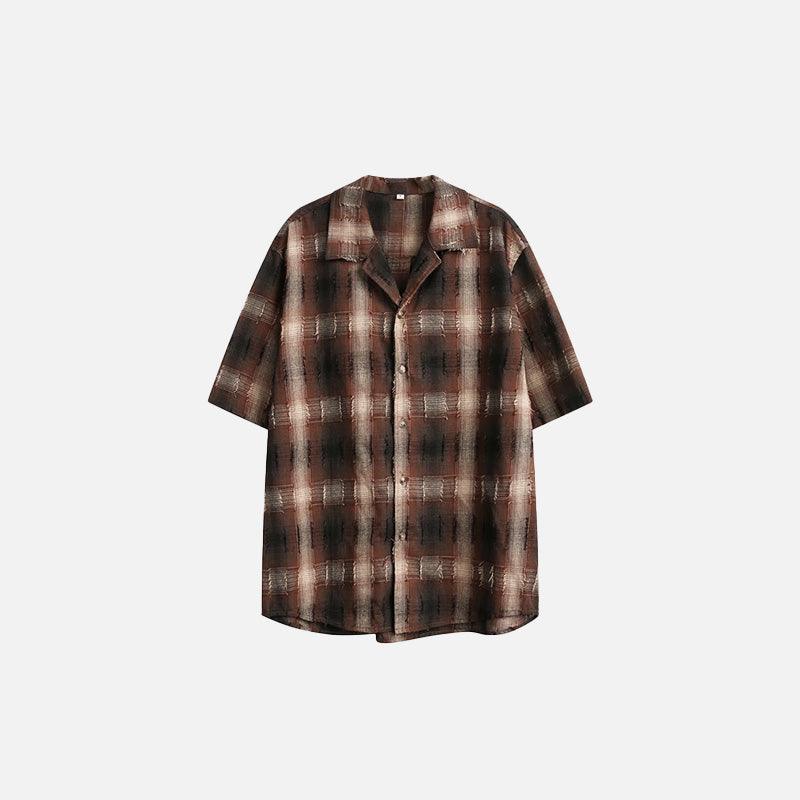 Women's Plaid Short-sleeved Shirt - tntwear1