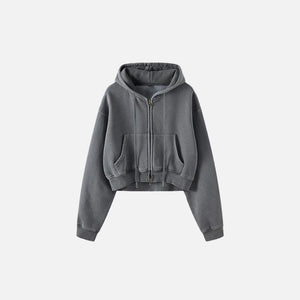 Women's Fleece Zip-up Cropped Hoodie - tntwear1