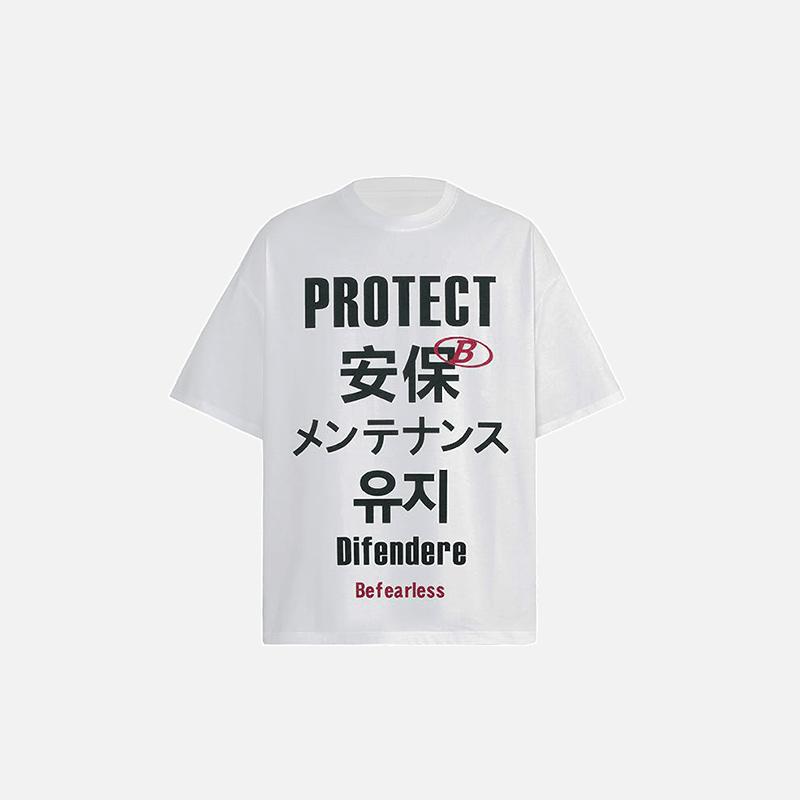 Loose Chinese Printed T-shirt - tntwear1