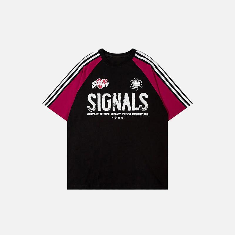 Contrast Color Signals Sports T-shirt - tntwear1