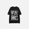 Loose Rose Print Washed T-shirt - tntwear1