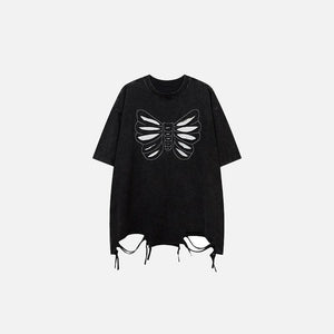 Y2k Loose Butterfly Ripped T-shirt - tntwear1