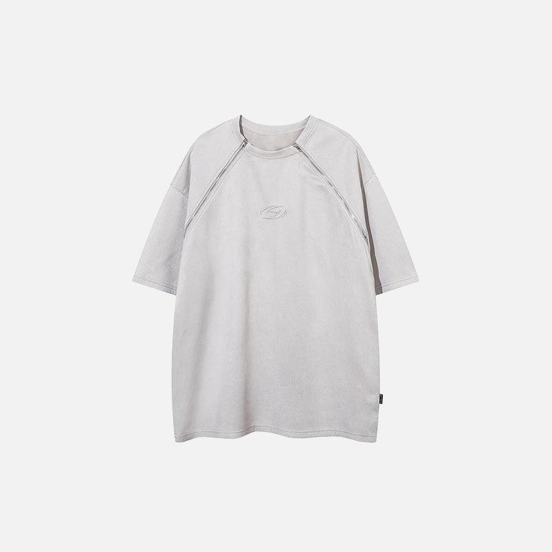 Loose Side Zipper T-shirt - tntwear1