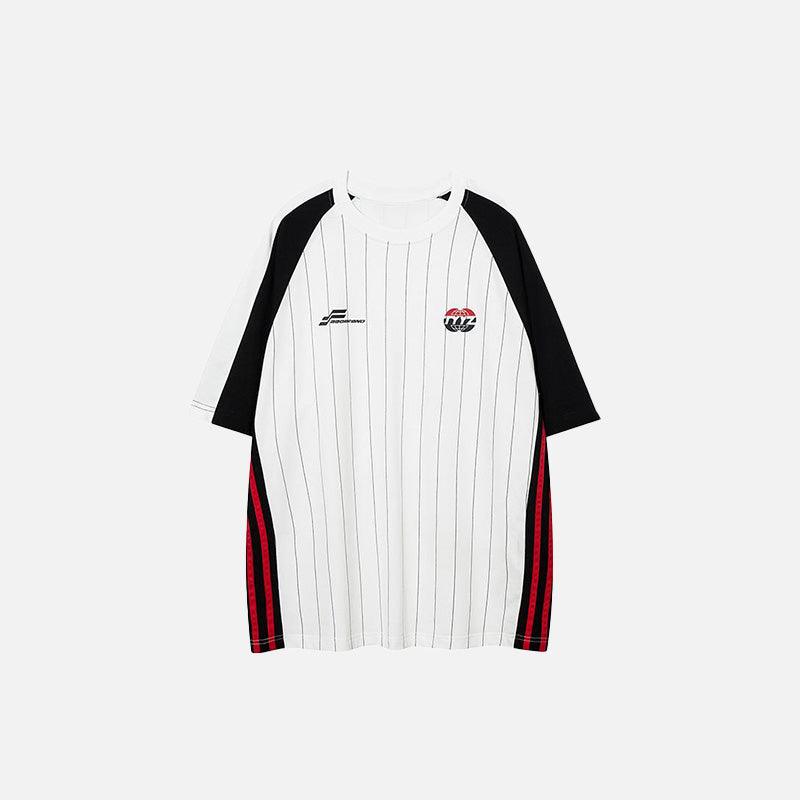 Contrast Color Stripe Sports T-shirt - tntwear1