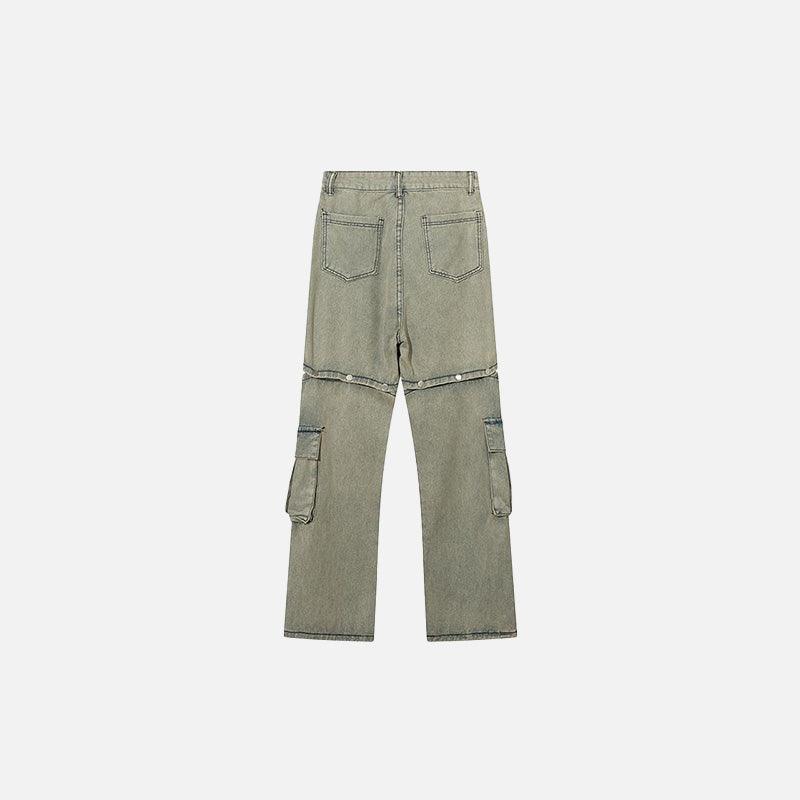 Khaki Baggy Multi-pocket Denim Pants - tntwear1