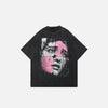 Washed Puzzle Face Printed T-shirt - tntwear1