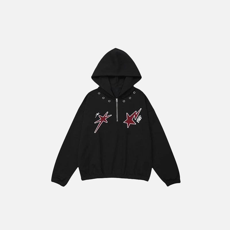 Loose Star Embroidery Hoodie - tntwear1