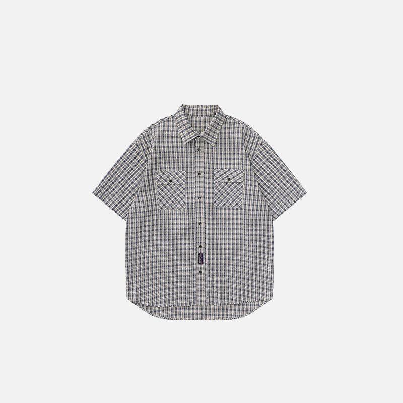 Plaid Reversible Short Sleeve Shirt - tntwear1