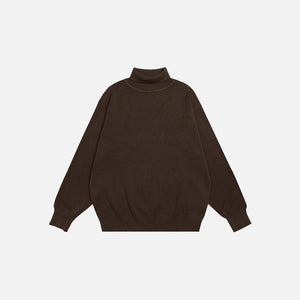 Turtleneck Loose Solid Color Sweater - tntwear1