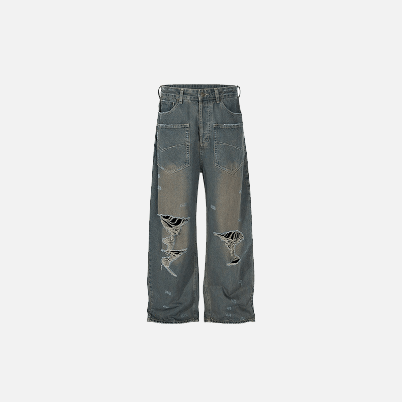 Retro Loose-Fit Ripped Jeans - tntwear1