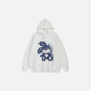 Loose Retro Rabbit Printed Hoodie - tntwear1