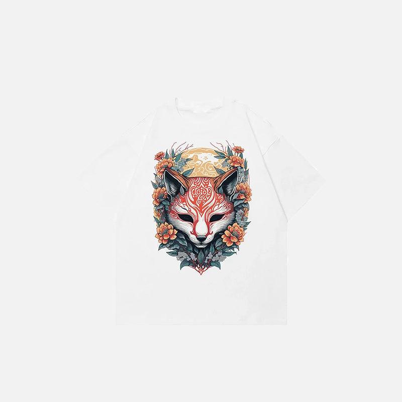 Ancient Fox Print Graphic T-shirt - tntwear1