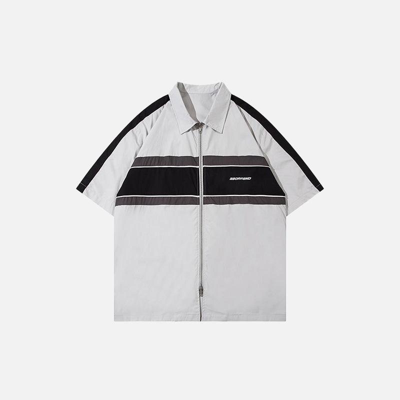 Sports Loose Polo Zip-up Shirt - tntwear1