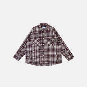 Loose Retro Plaid Shirt - tntwear1