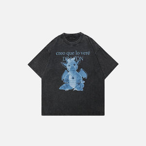 Y2k Loose Baby Dragon Graphic T-shirt - tntwear1