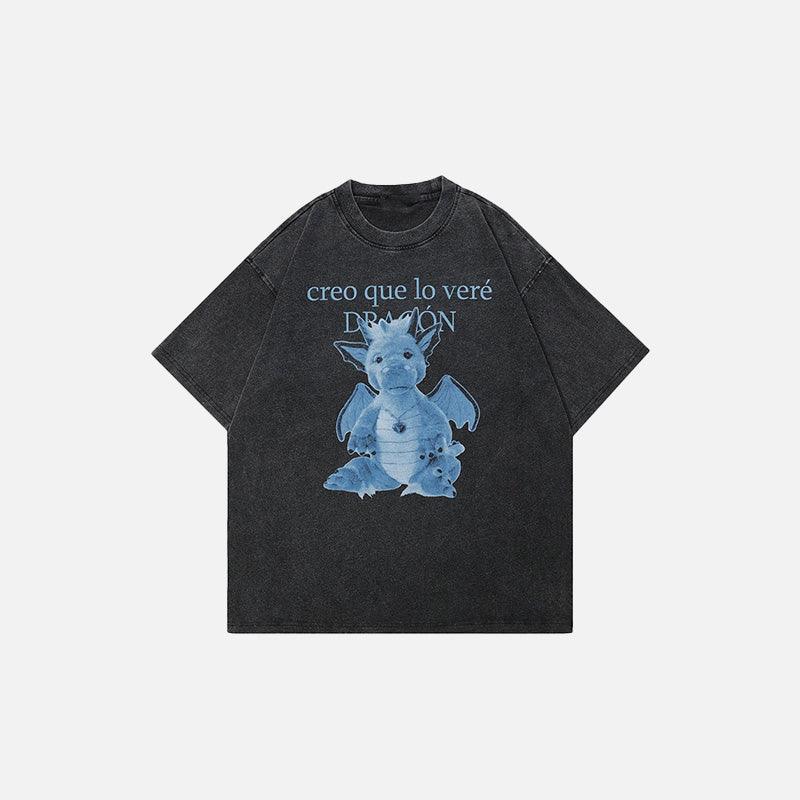 Y2k Loose Baby Dragon Graphic T-shirt - tntwear1