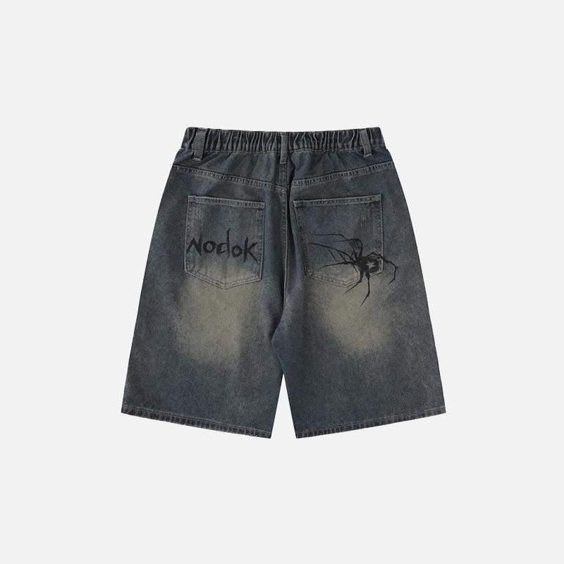 Y2K Vintage Spider Graphic Shorts - tntwear1