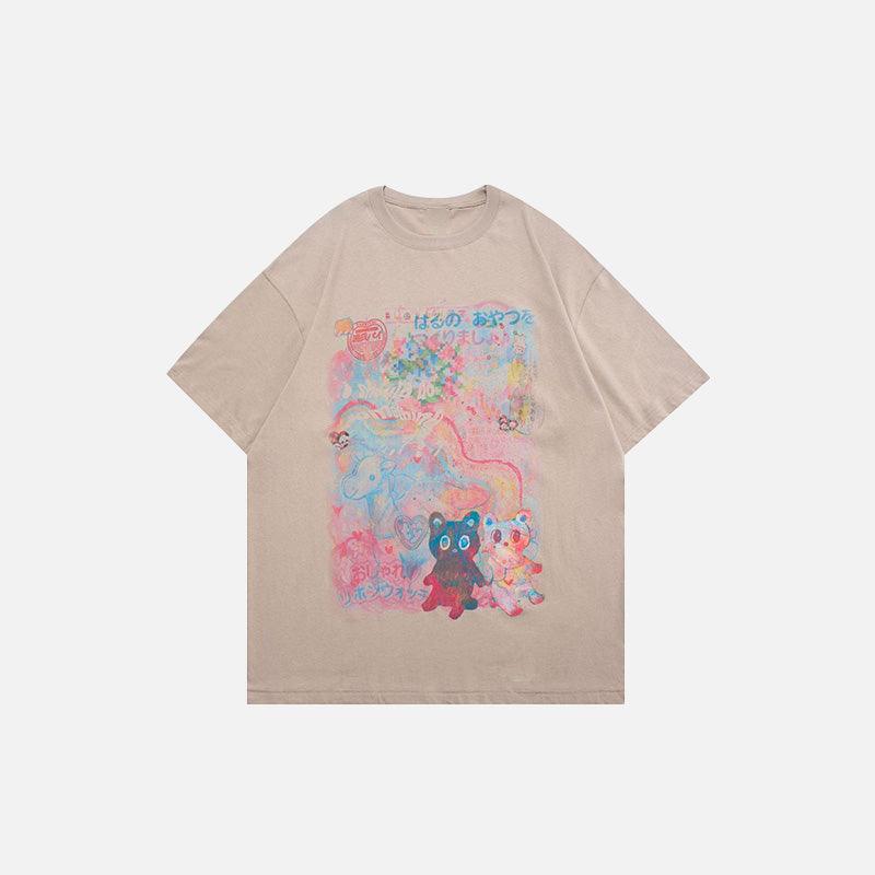 Loose Cute Cartoon Printed T-Shirt - tntwear1