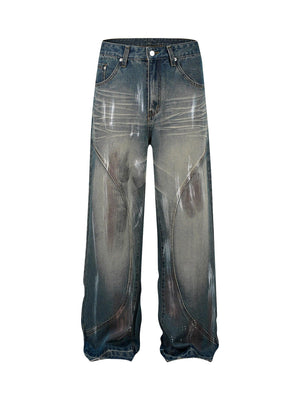 Tntwear High Street Hip Hop Distressed Washed Jeans - tntwear1