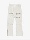 1984 High Street Zipper Patchwork Pocket Denim Pants Straight Leg - tntwear1